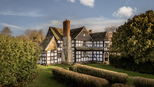 An aerial view of Cwmmau Farmhouse, Herefordshire